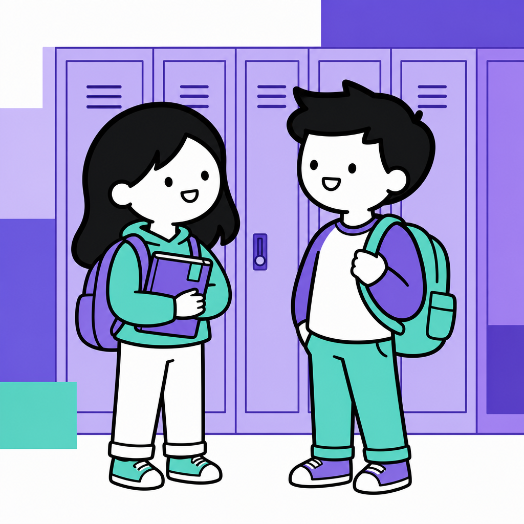 Students by lockers