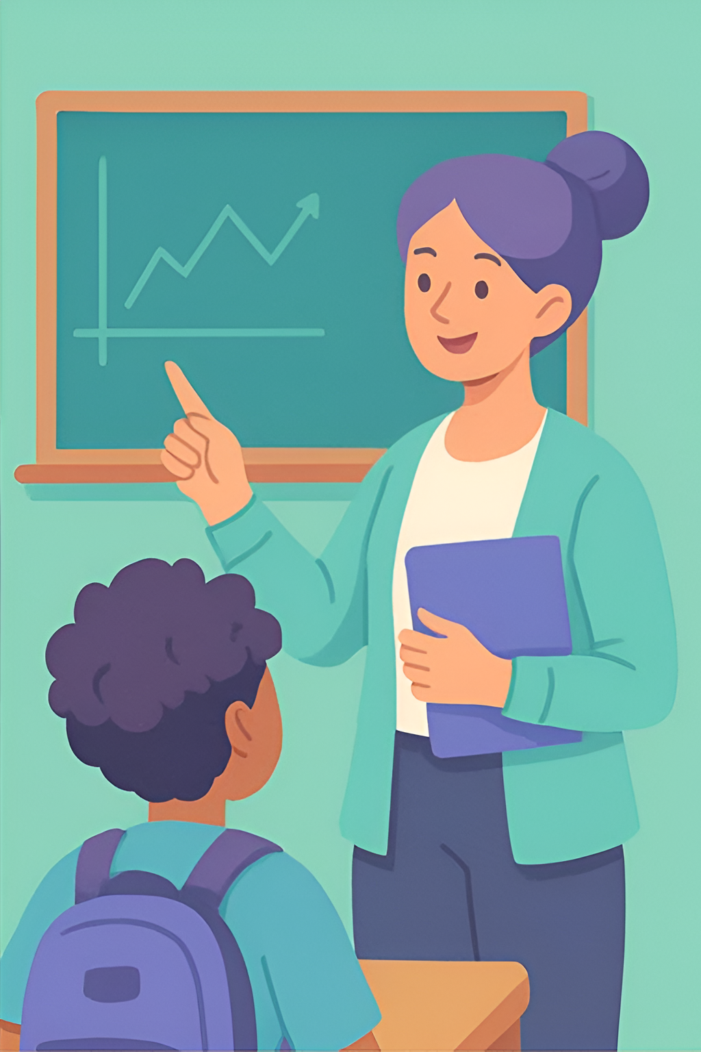 Student with curly hair